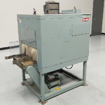 Shanklin#T7XL, shrink tunnel,15" W x 55 L mesh conveyor,22 W overall,4 -8 adj.feed open,18 amps,480 V.,#45240