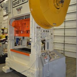 150 Ton,Minster#P2-150, 2" stroke,22 SH,4 powered ram adj.,0-200 SPM,54 x 40 bed,air clutch &amp; brake,good condition,#13628J