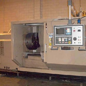 Tacchi#FTF-1600, 45" swing, 31 chuck, 3-jaw, 14.586 bore, Fanuc 0T-C,’12, #K15604