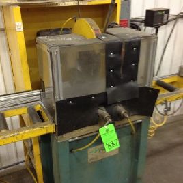 Scie à découper non ferreuse FOMmanual de 14 ", alimentation et sortie des rouleaux, longueur du matériau de DRO Sony arrêt / jauge, excellente, Tag # 15570