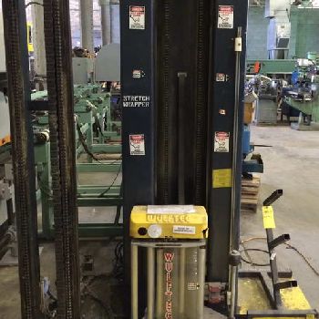 Wulftec#WLP-200, stretch wrapper, power elevation, 60" platen, controls