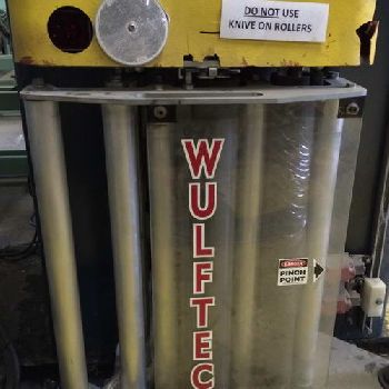 Wulftec#WLP-200, stretch wrapper, power elevation, 60" platen, controls