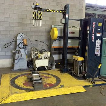 Wulftec#WLP-200, stretch wrapper, power elevation, 60" platen, controls