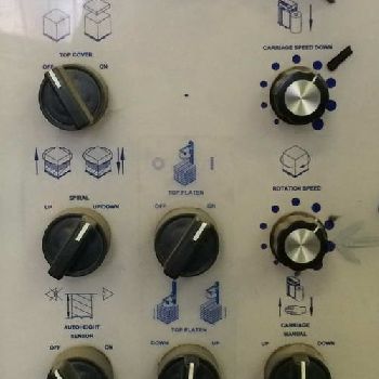 Wulftec#WLP-200, stretch wrapper, power elevation, 60" platen, controls