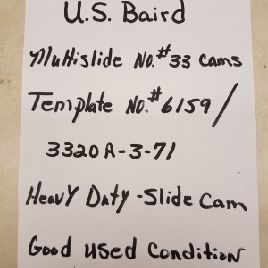 U.S. BairdMultislide #33Cam Template No. 6159/3320A-3-71 - Heavy Duty Slide Cam