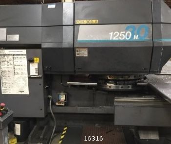 33 Ton,Strippit#1250H/30CNC, 50" x 80 sheet,4 A/I,Fanuc OP,2 work clamps,#016316