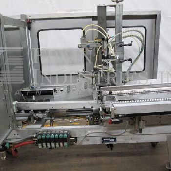 Wexxar#ABFT, automatic, inline case erector, bottom taper, 2" W pressure sensitve bottom tape bar, Allen Bradley control