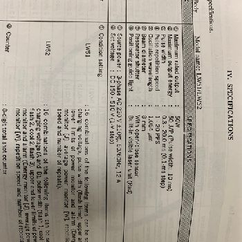 Miyachi Unitek#LW53, compact Yag laser, 100 watt, .03-20MS/CW pulse duration