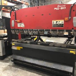 88 Ton, Amada # RG80, plegadora hidráulica, de acción descendente, controles NC9-EXII. 1996