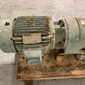 Waukesha#12T, rotary lobe pump, Stainless Steel, 2.5" inlet/outlet, on base w/7.5 HP motor, #35695