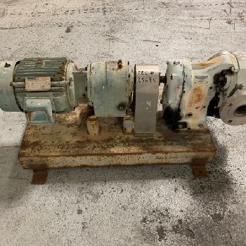 Waukesha#12T, rotary lobe pump, Stainless Steel, 2.5" inlet/outlet, on base w/7.5 HP motor, #35695