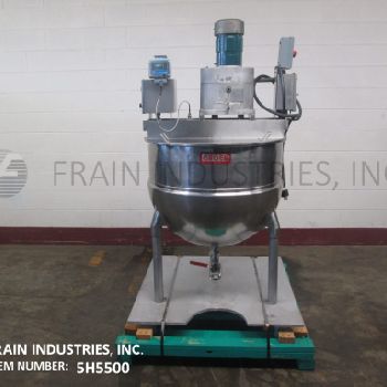Groen#80TASP, 304 Stainless Steel double motion 1/2 jacketed kettle, 33" ID x 29 deep,bridge mounted anchor style sweep surface agitation