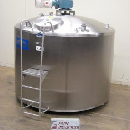 1600 gal.Walker, 316 Stainless Steel single wall, atmospheric, mixing tank, 84" ID x 68 straight wall, dome top (2 available)