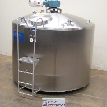 1600 gal.Walker, 316 Stainless Steel single wall, atmospheric, mixing tank, 84" ID x 68 straight wall, dome top (2 available)