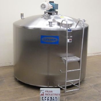 1600 gal.Walker, 316 Stainless Steel single wall, atmospheric, mixing tank, 84" ID x 68 straight wall, dome top (2 available)