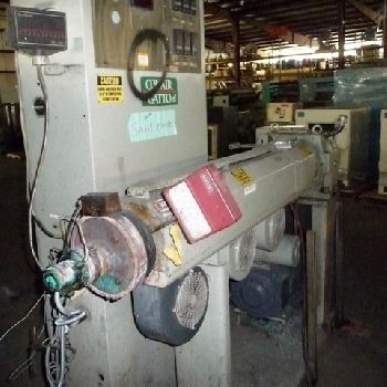 2"Akron#PAC200, extruder,24:1 L/D,20 HP,electrically heated,air cooled,Omron temp controllers,serial #8804,1988,#36097