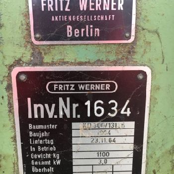 MA1038 head turning lathe Fritz Werner