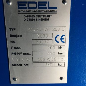 Punching machine Edel Micromat 203 -U