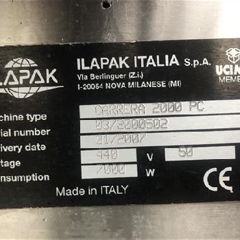 Ilapak Carrera 2000PC Flow wrapper