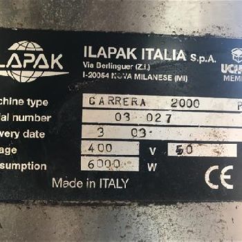 Ilapak Carrera 2000PC Flow wrapping line