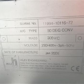 Hiley 90 degree conveyor
