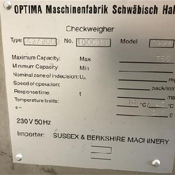 Optima CC2 Checkweigher