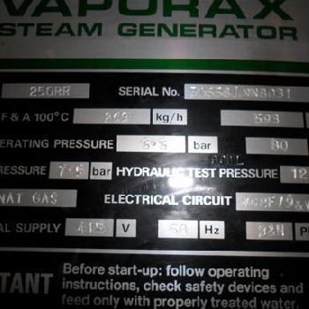 Wanson Vaporax 250RR Steam generator
