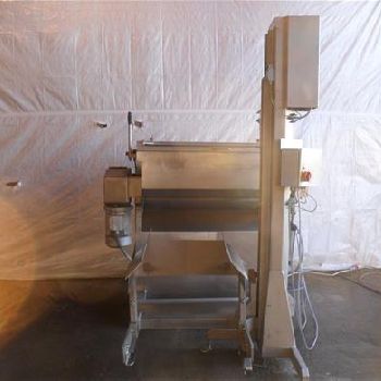 Velati Mixer300 twin shaft paddle mixer and tote bin hoist