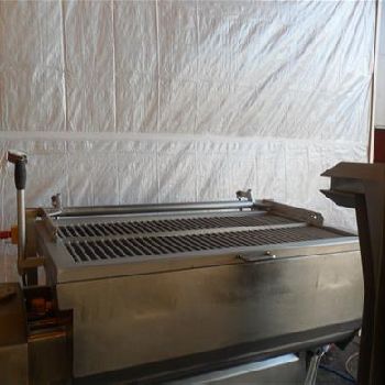 Velati Mixer300 twin shaft paddle mixer and tote bin hoist